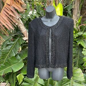 vintage Stenay silk beaded crop jacket with shoulder pads